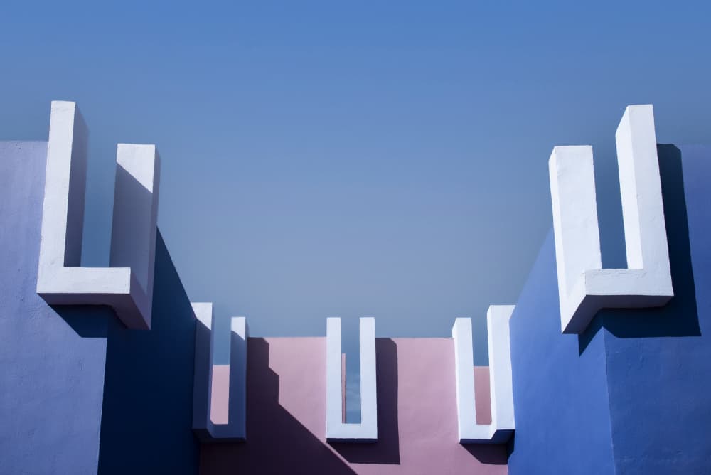 Vibrant Geometric Architecture by Linda Wride — canvas wall art