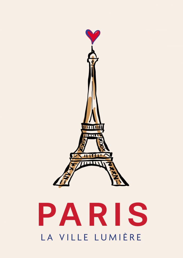 Paris Eiffel Heart by Rio Soléy — canvas wall art