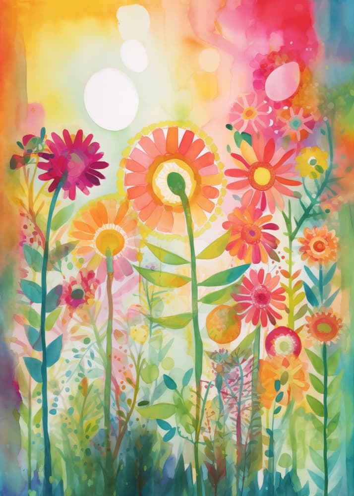 Vibrant Flower Garden by Andreas Magnusson — canvas wall art
