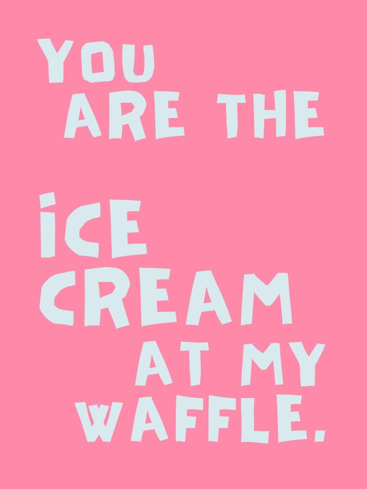 Sweet Waffle Love Quote by Ohkimiko — canvas wall art