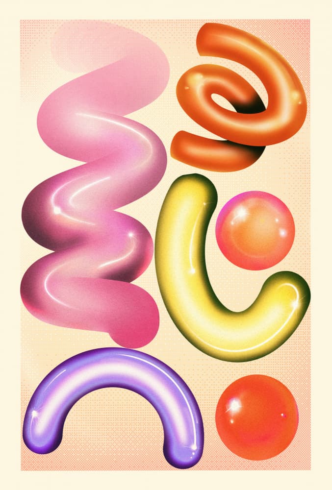 Vibrant Glossy Forms by The Art Concept — canvas wall art