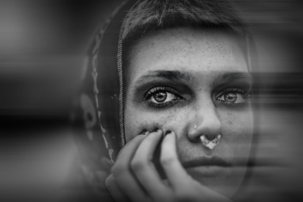 Young Woman's Gaze by Steve Hermann — canvas wall art