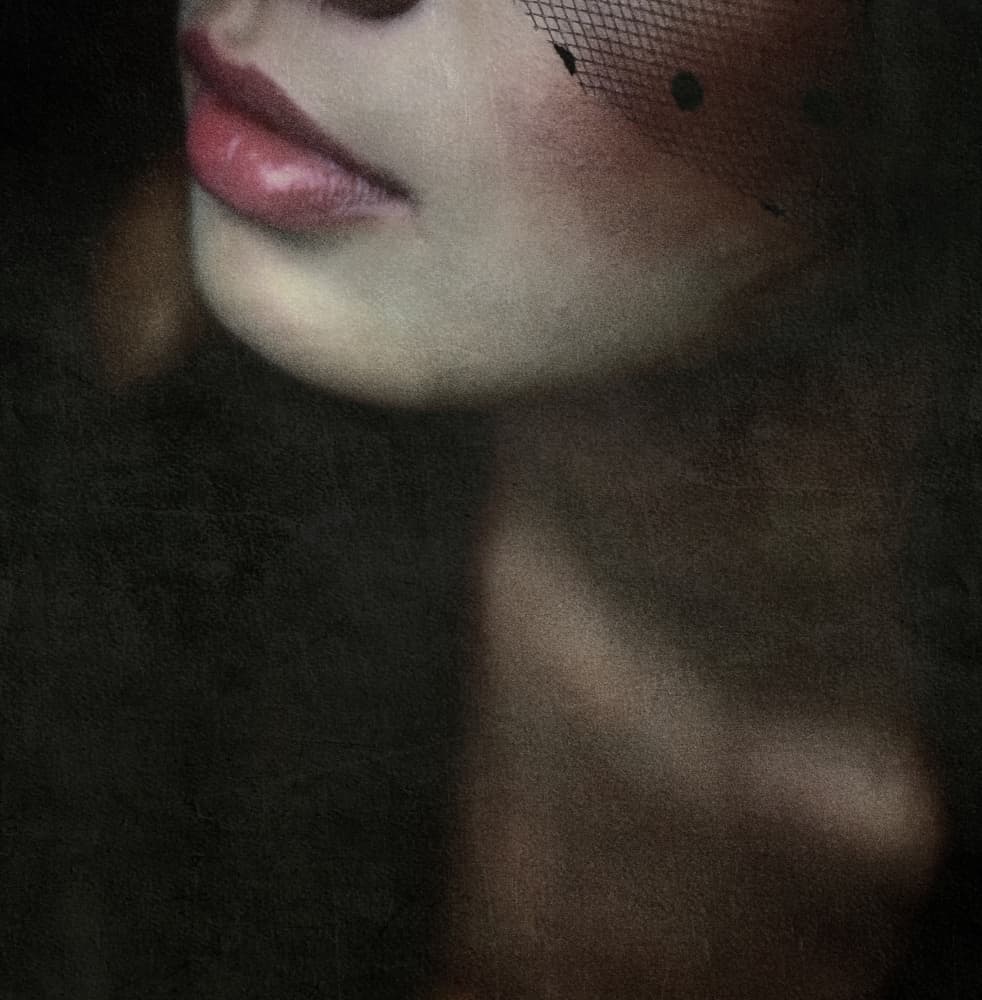 Veiled Red Lips by Hari Sulistiawan — canvas wall art