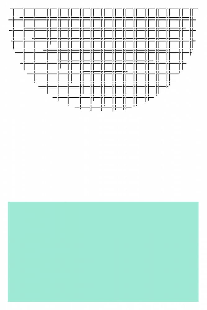 Geometric Grid Teal Block by cartissi — canvas wall art