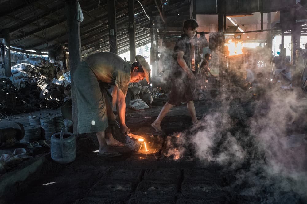 Molten Metal Pour by Joe B N Leung — canvas wall art
