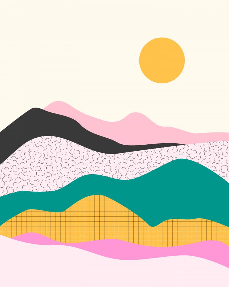 Geometric Mountain Sunset by Artprink — canvas wall art