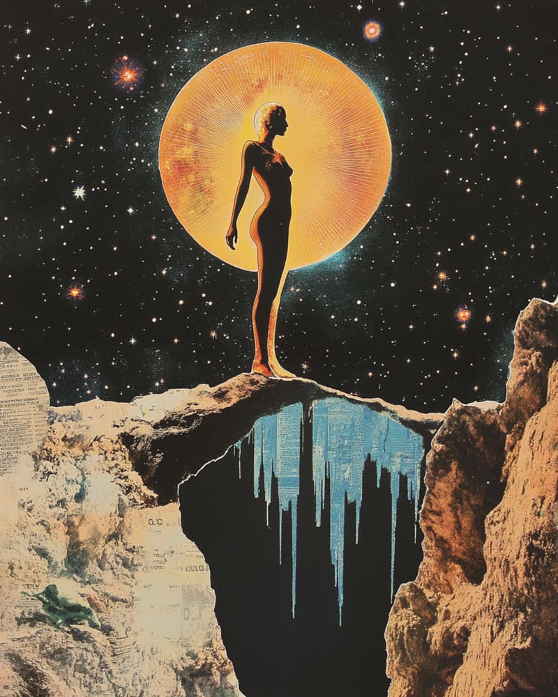 Nude Woman Cosmic Journey by Samantha Hearn — canvas wall art