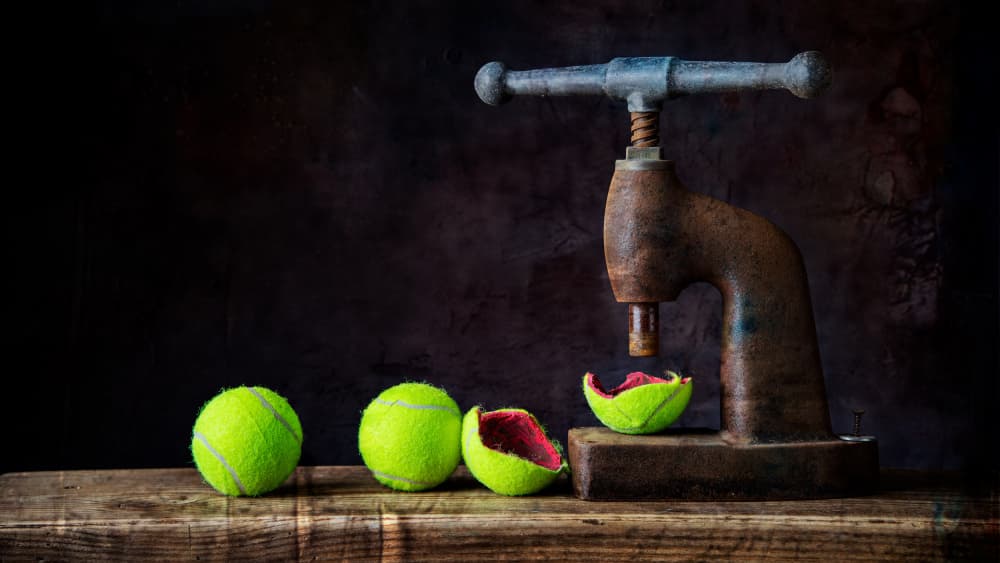 Pressed Tennis Balls by Felice Angelino — canvas wall art
