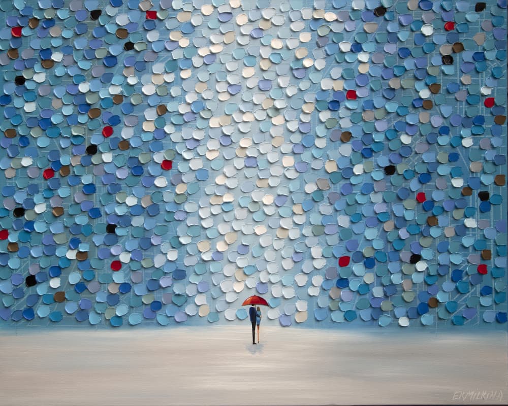 Red Umbrella Romance by Ekaterina Ermilkina — canvas wall art