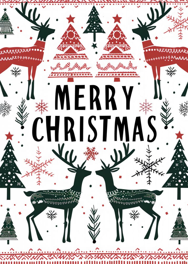 Nordic Christmas Reindeer by Andreas Magnusson — canvas wall art