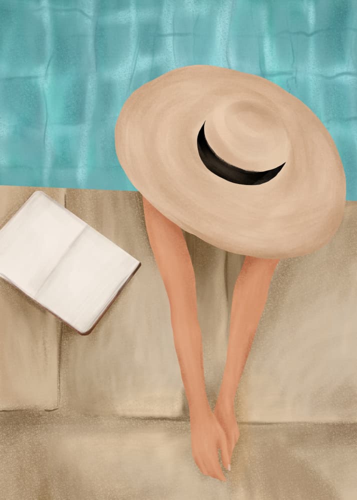 Summer Poolside Relax by Flow Line — canvas wall art