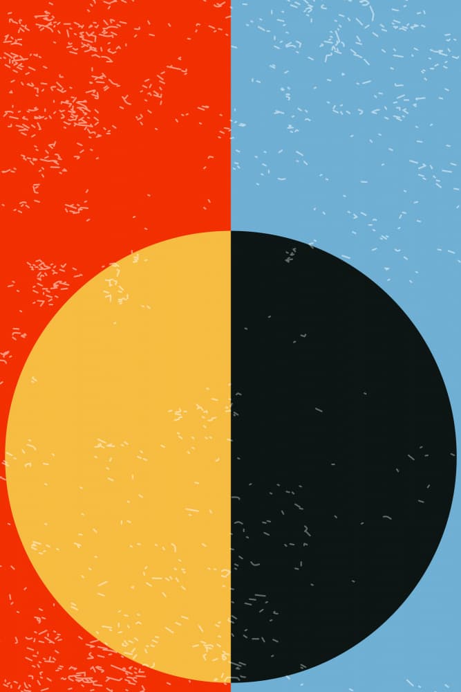 Split Color Circle by jay stanley — canvas wall art