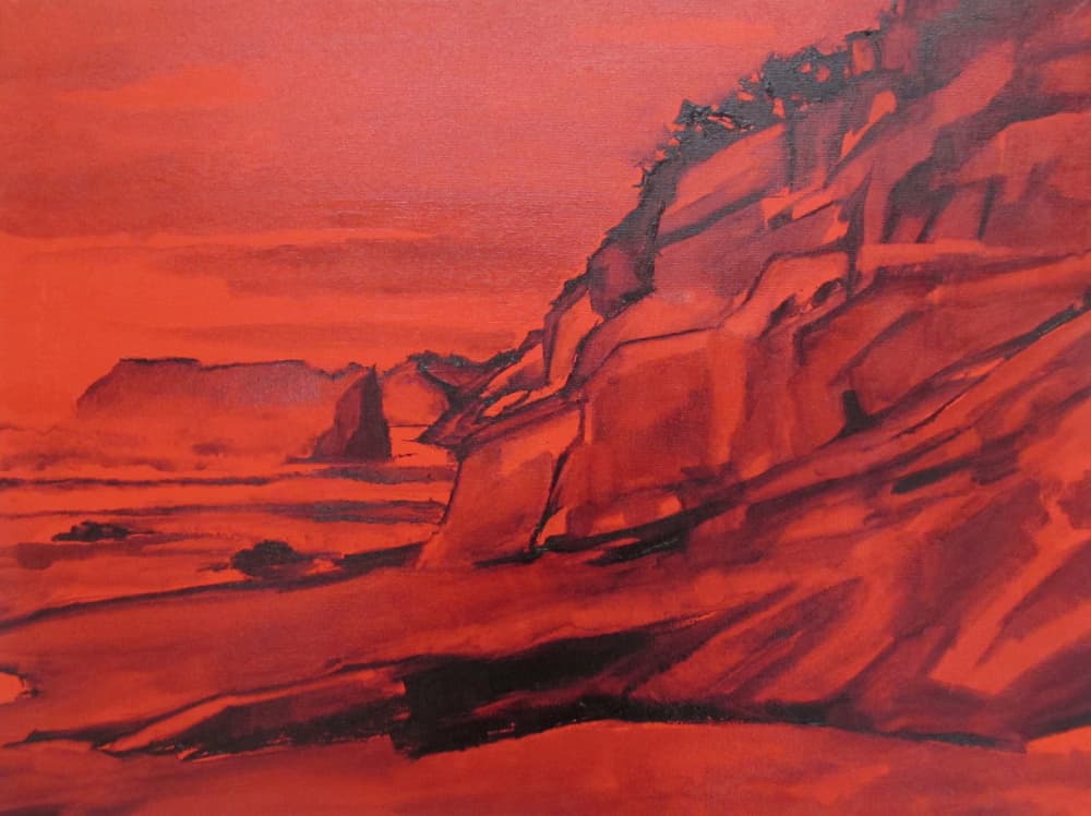 Red Martian Coast by Maxine Shore — canvas wall art