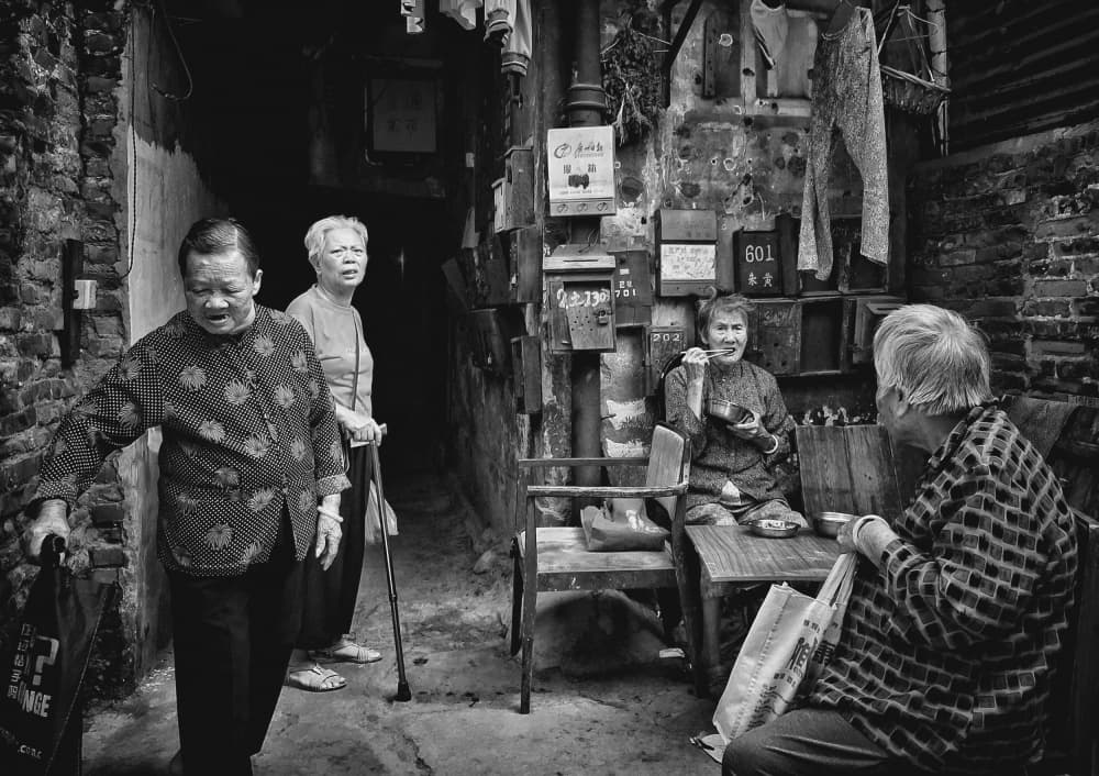 Candid Alley Community by Allan Li wp — canvas wall art