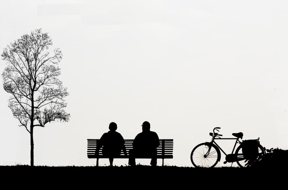 Peaceful Park Bench Silhouette by Luciano Caturegli — canvas wall art