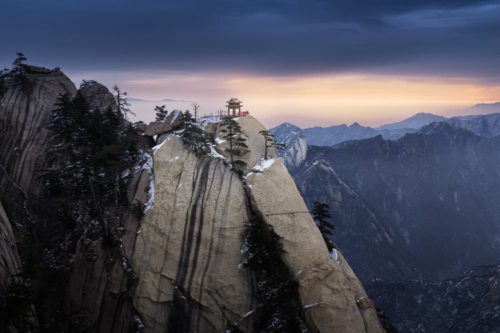 Winter Mountain Temple by Simoon — canvas wall art
