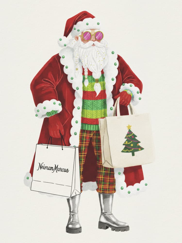 Stylish Santa Shopper by Andreas Magnusson — canvas wall art