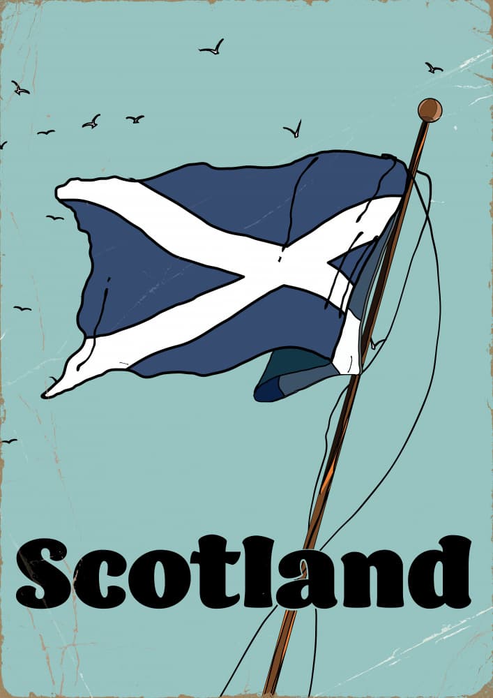 Vintage Scotland Flag by Nicholas — canvas wall art