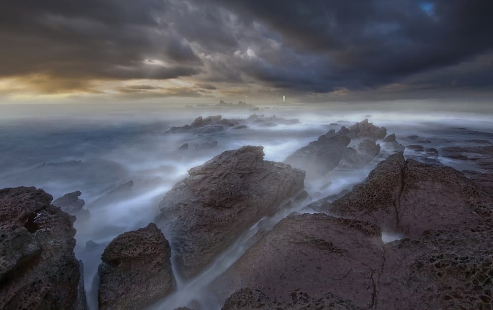 Misty Ocean Rocks by  Nicola Friargiu — canvas wall art