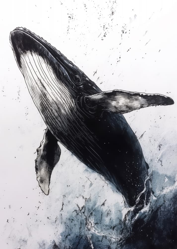 Majestic Humpback Whale by Justyna Jaszke — canvas wall art