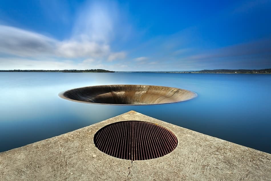 Lake Spillway Horizon by Rui David — canvas wall art