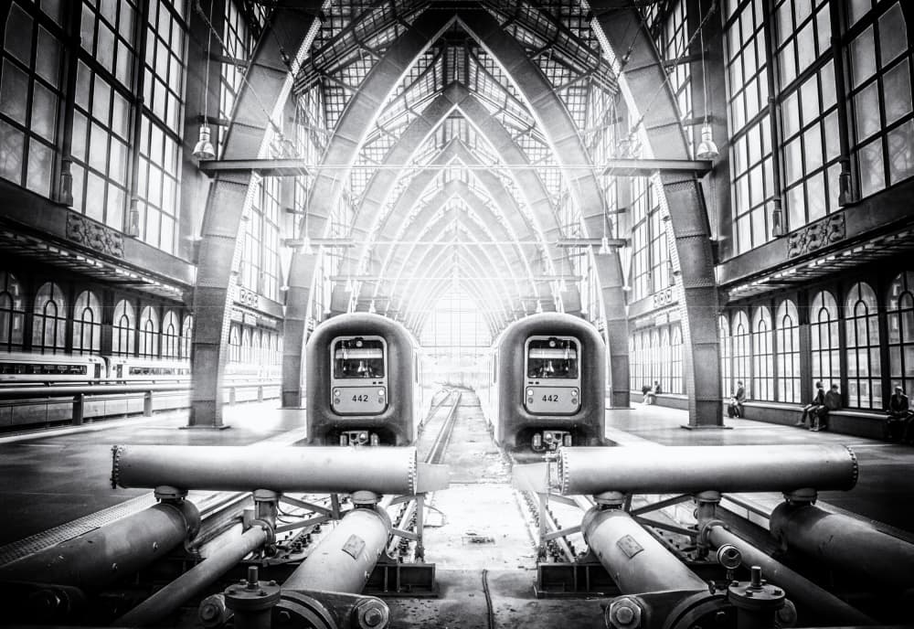 Grand Station Symmetry by Bruno Flour — canvas wall art