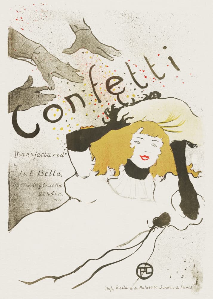 Confetti (1894) by TOULOUSE LAUTREC — canvas wall art