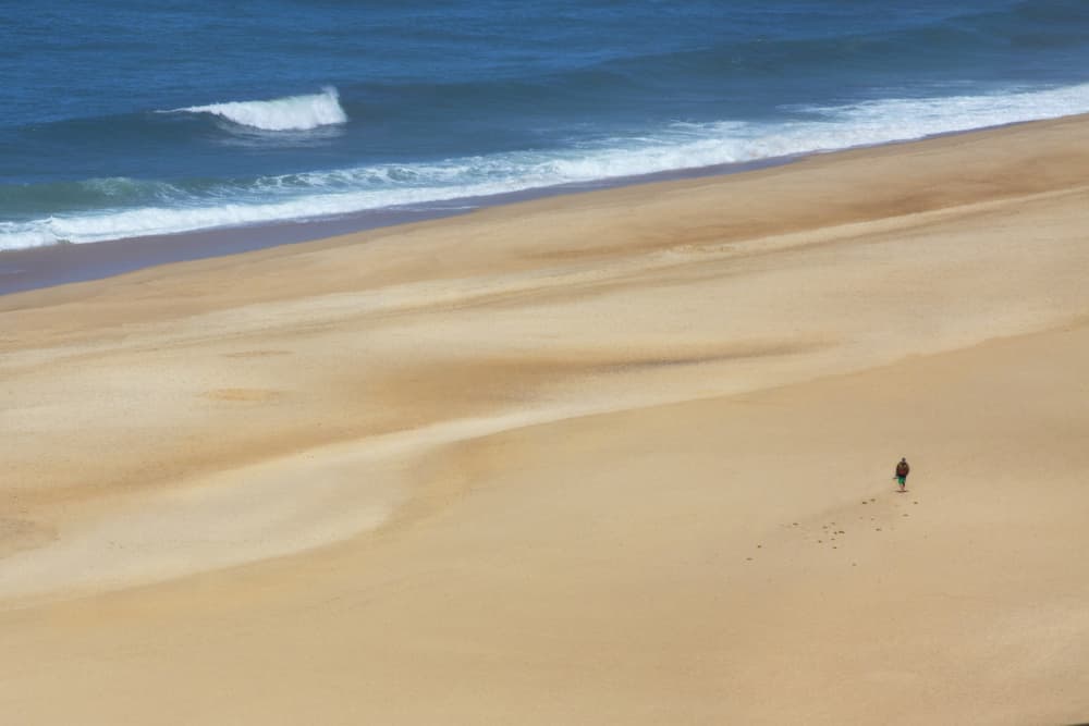 Solitary Beach Walk by Dorian Gray — canvas wall art
