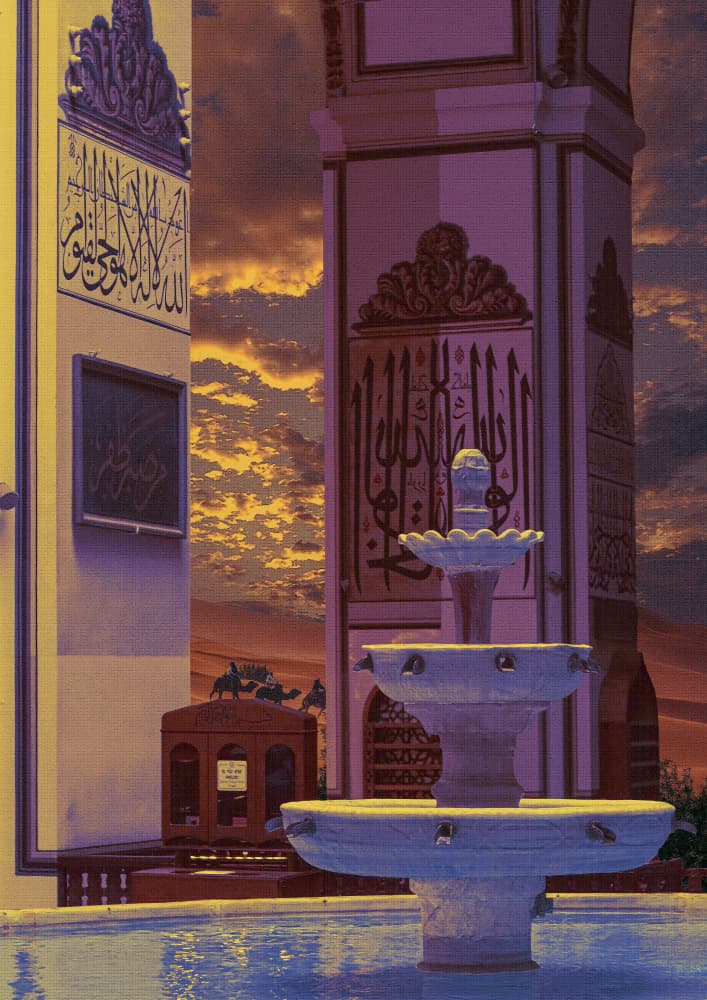 Mosque Fountain Sunset by CosmoZach — canvas wall art