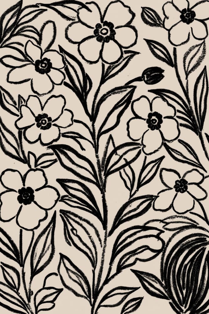 Botanical Line Drawing by Melloi Art Prints — canvas wall art