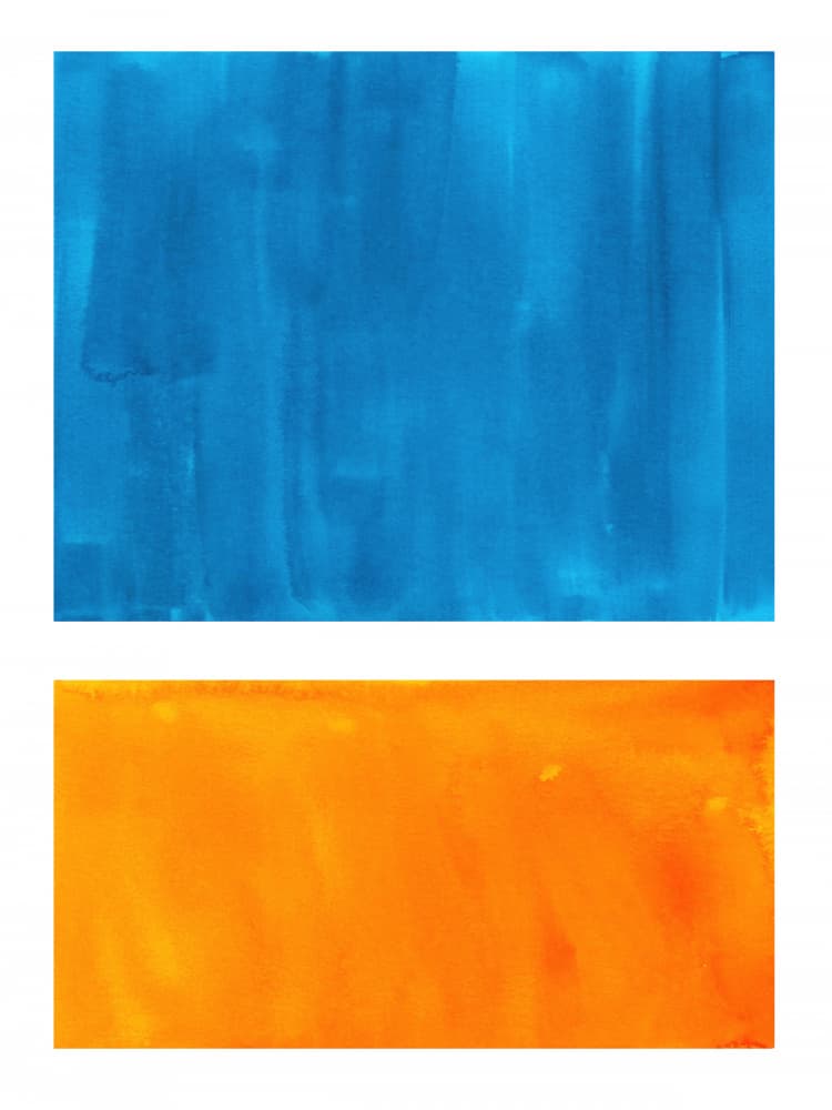 Blue Orange Color Block by Ejaaz Haniff — canvas wall art
