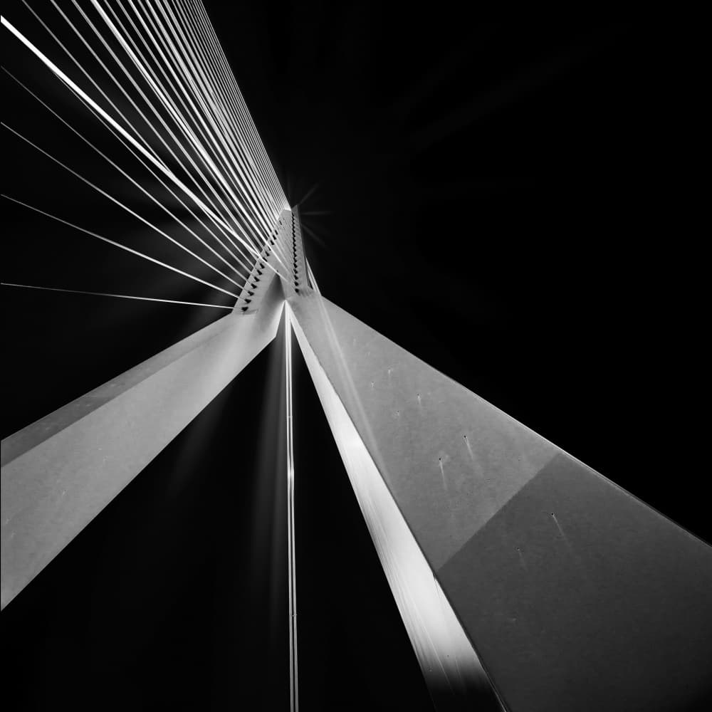 Modern Bridge Abstraction Night by JUAN CARLOS HERVÁS MARTÍNEZ — canvas wall art