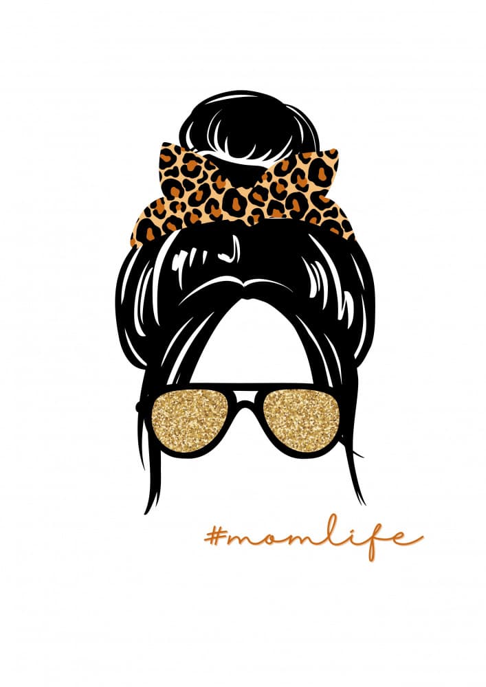 Messy Bun Mom Life by Saskia Michele — canvas wall art