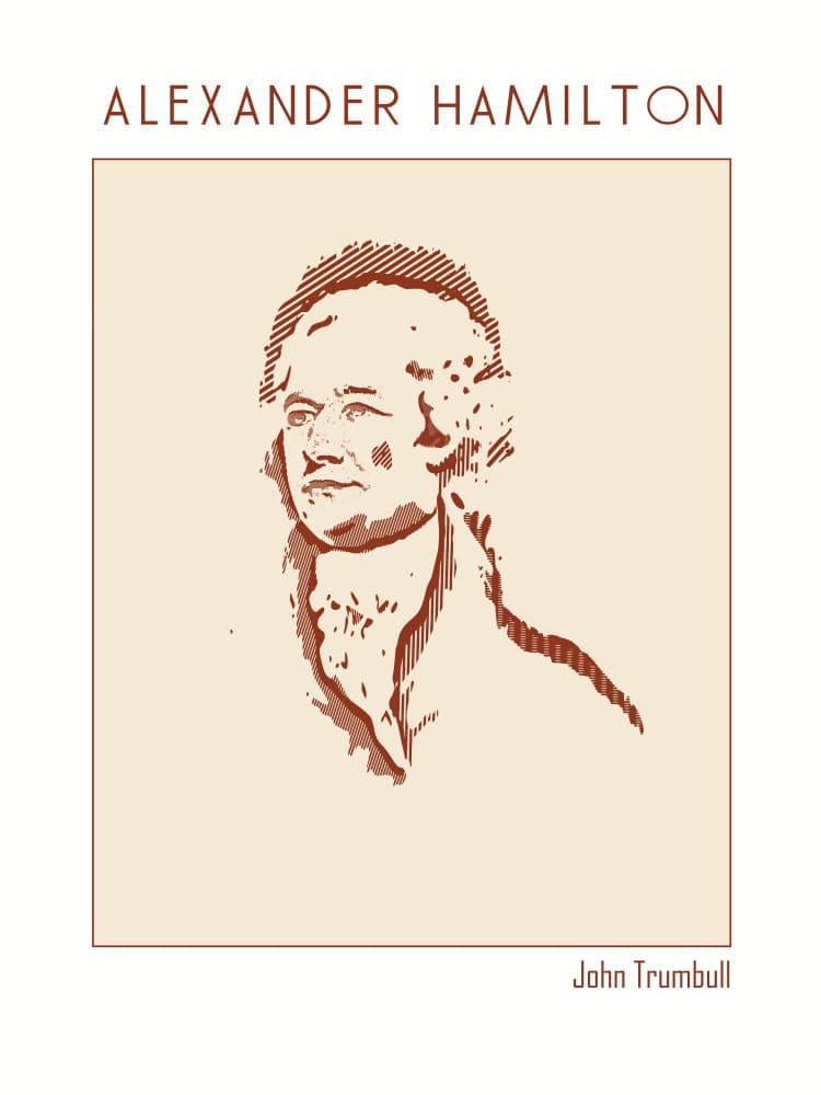 Founding Father Hamilton Portrait by Doa Project — canvas wall art