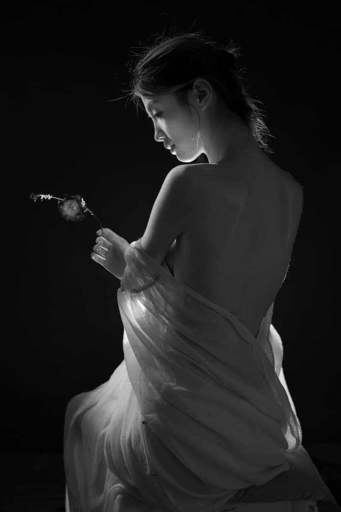Elegant Woman Delicate Flower by Songlin Xu — canvas wall art