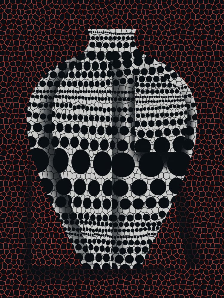 Optical Dot Vase by Little Dean — canvas wall art