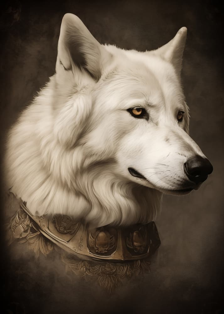 White Wolf Golden Eyes by Andreas Magnusson — canvas wall art