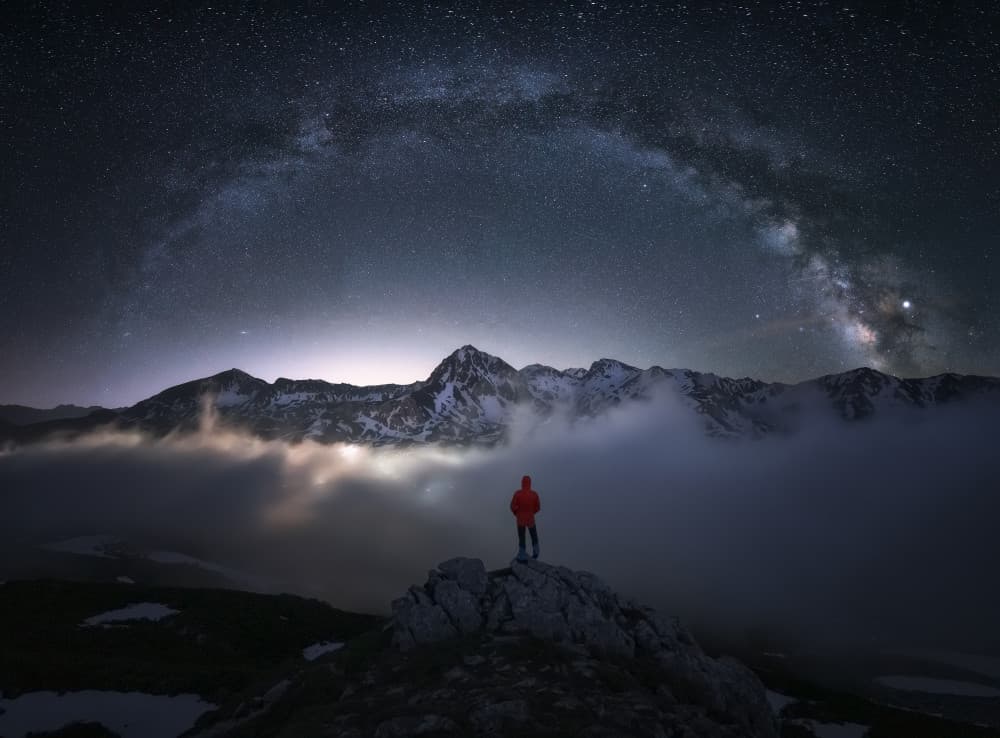 Starry Mountain Peak by Cesar Alvarez Osorio — canvas wall art