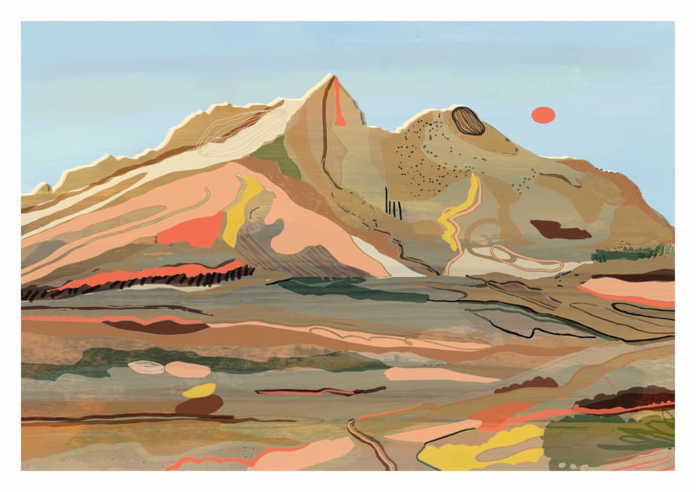Abstract Mountain Sunset by casa cartissi — canvas wall art