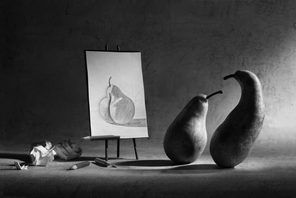 Artistic Pear Study by Victoria Glinka — canvas wall art