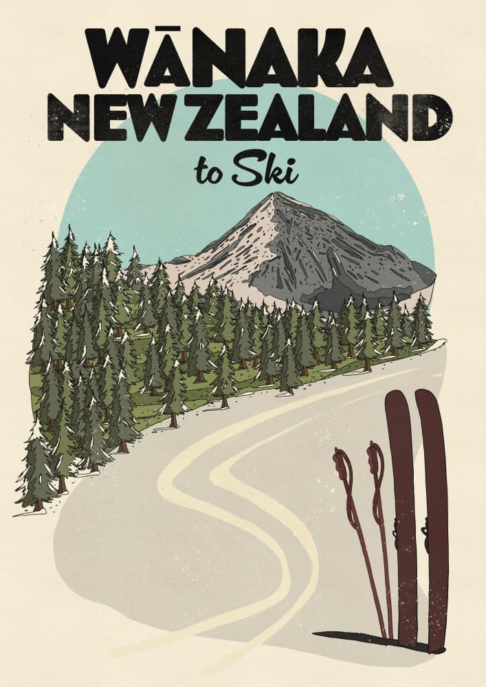Wanaka New Zealand Ski by Nicholas — canvas wall art
