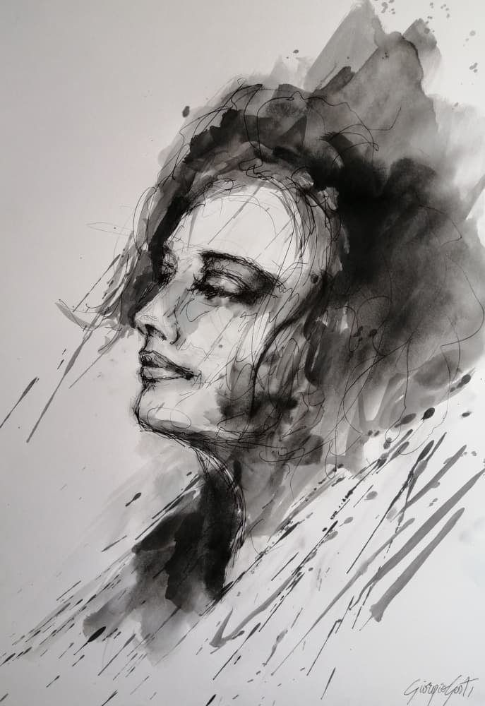 Woman In Contemplation by Giorgio Gosti — canvas wall art