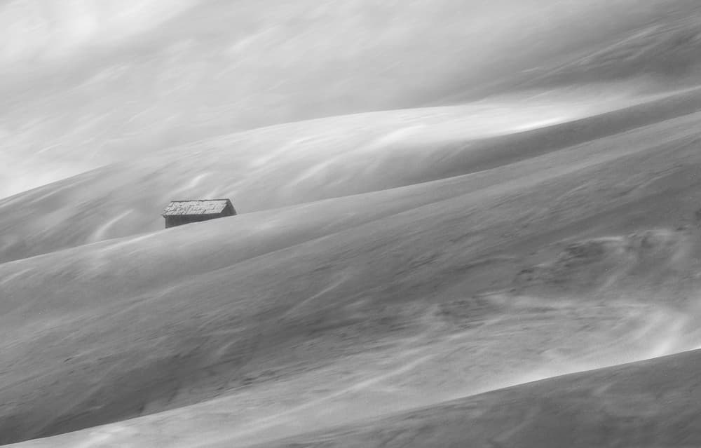 Lonely Winter Hut by Uschi Hermann — canvas wall art