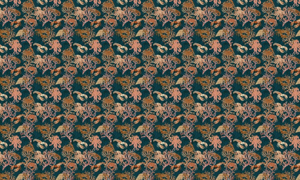Deep Sea Coral Pattern by Annick — canvas wall art
