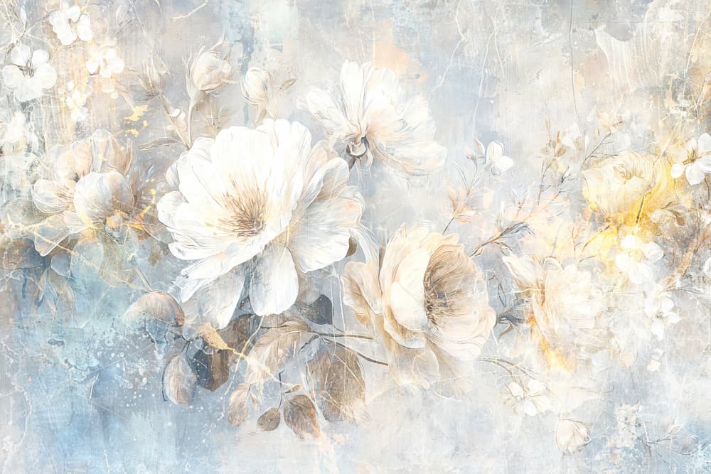 Dreamy Floral Elegance by Rafal Kulik — canvas wall art
