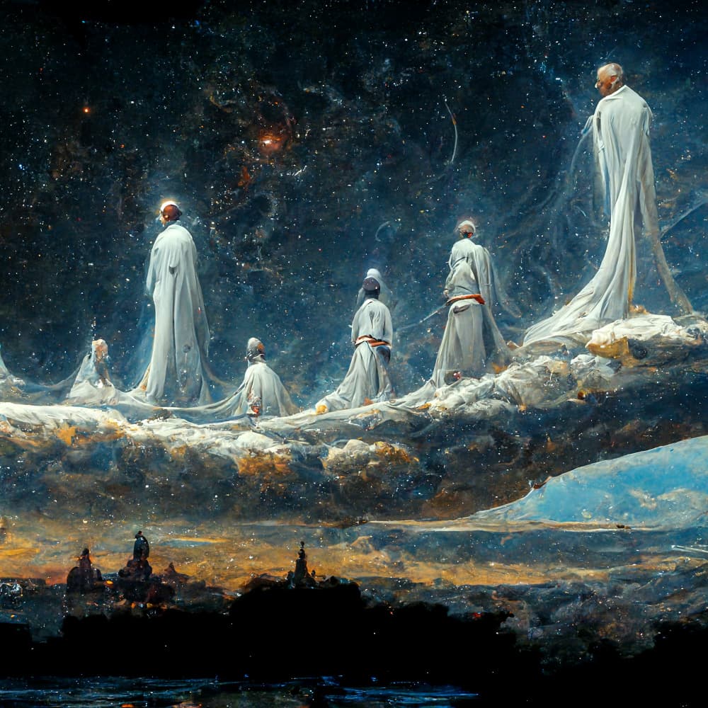 Ethereal Journey Above City by Klaus Tesching — canvas wall art