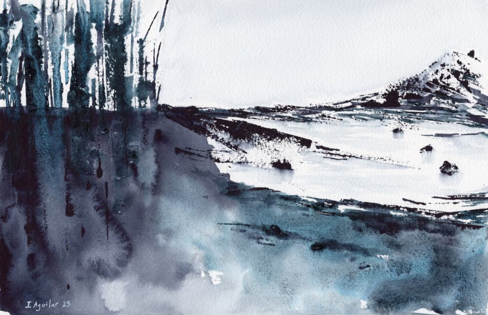 Misty Mountain Reflections by Isabel Aguilar Alonso — canvas wall art