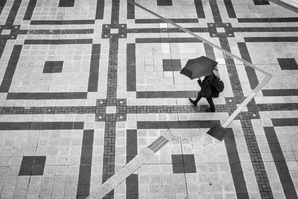 Solitary Figure Geometry by Haruyo Sakamoto — canvas wall art