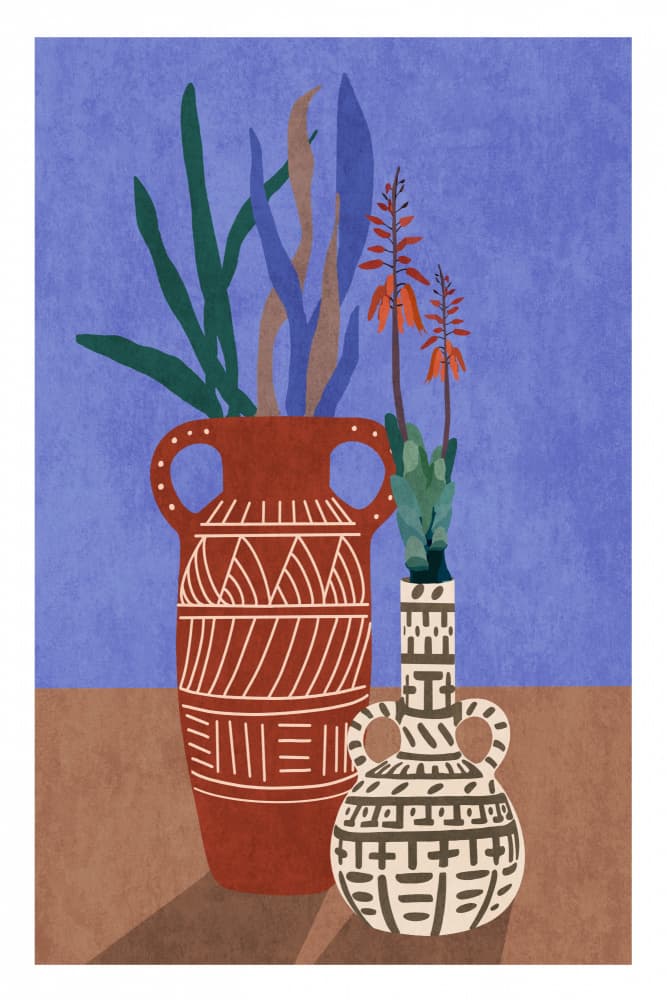 Flower Vase 3ratio 2x3 Print By Bohonewart by Emel Tunaboylu — canvas wall art