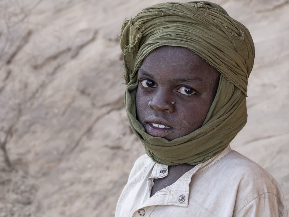 Child in Green Turban by Elena Molina — canvas wall art